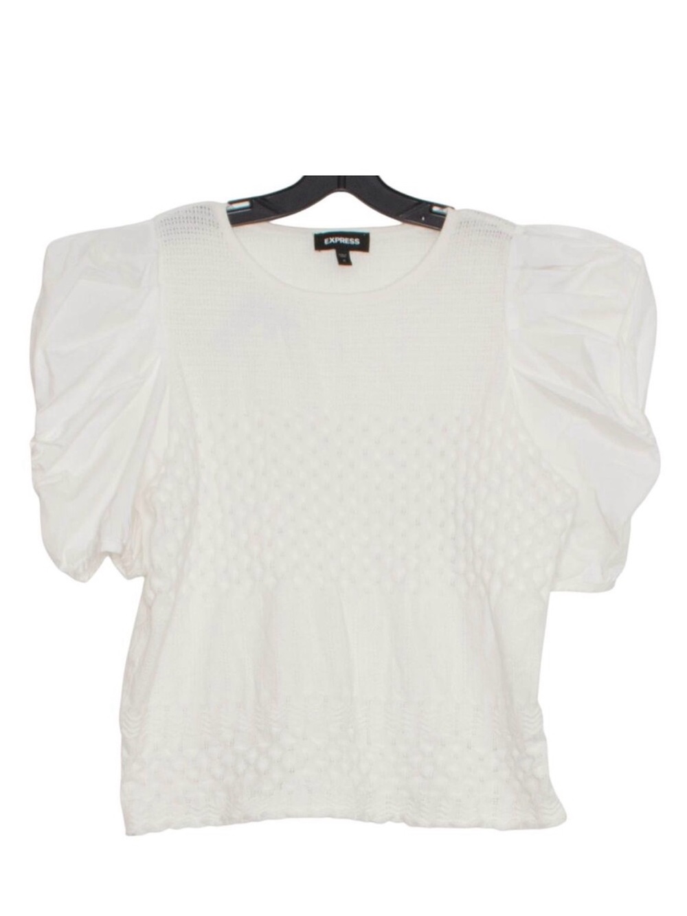 Express Top Puff Sleeve Romantic Cottage Y2K Minimalist Fairy Boho White Size XL